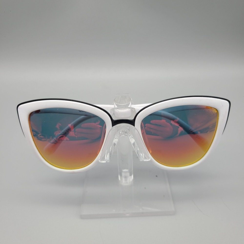 Quay Australia My Girl Sunglasses White Black Cat Eye Mirror Lens MYGIRL .6.9